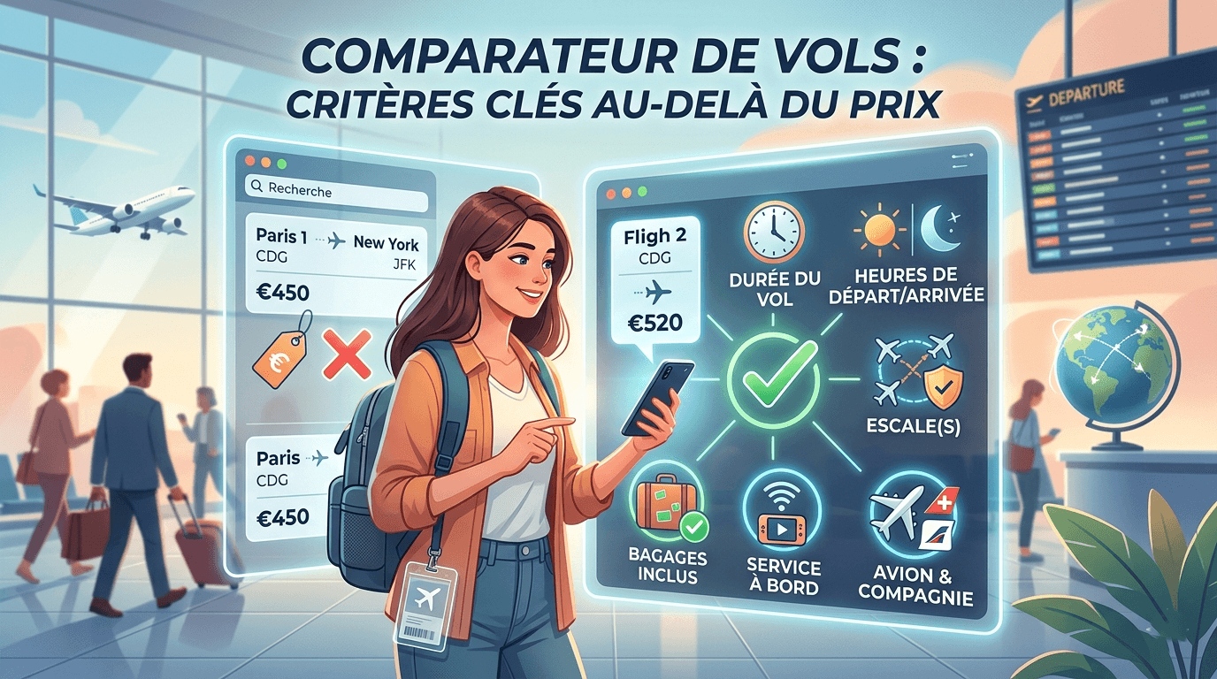 Comparateur de vols : quels critères regarder au-delà du prix Comparateur de vols : quels critères regarder au-delà du prix
