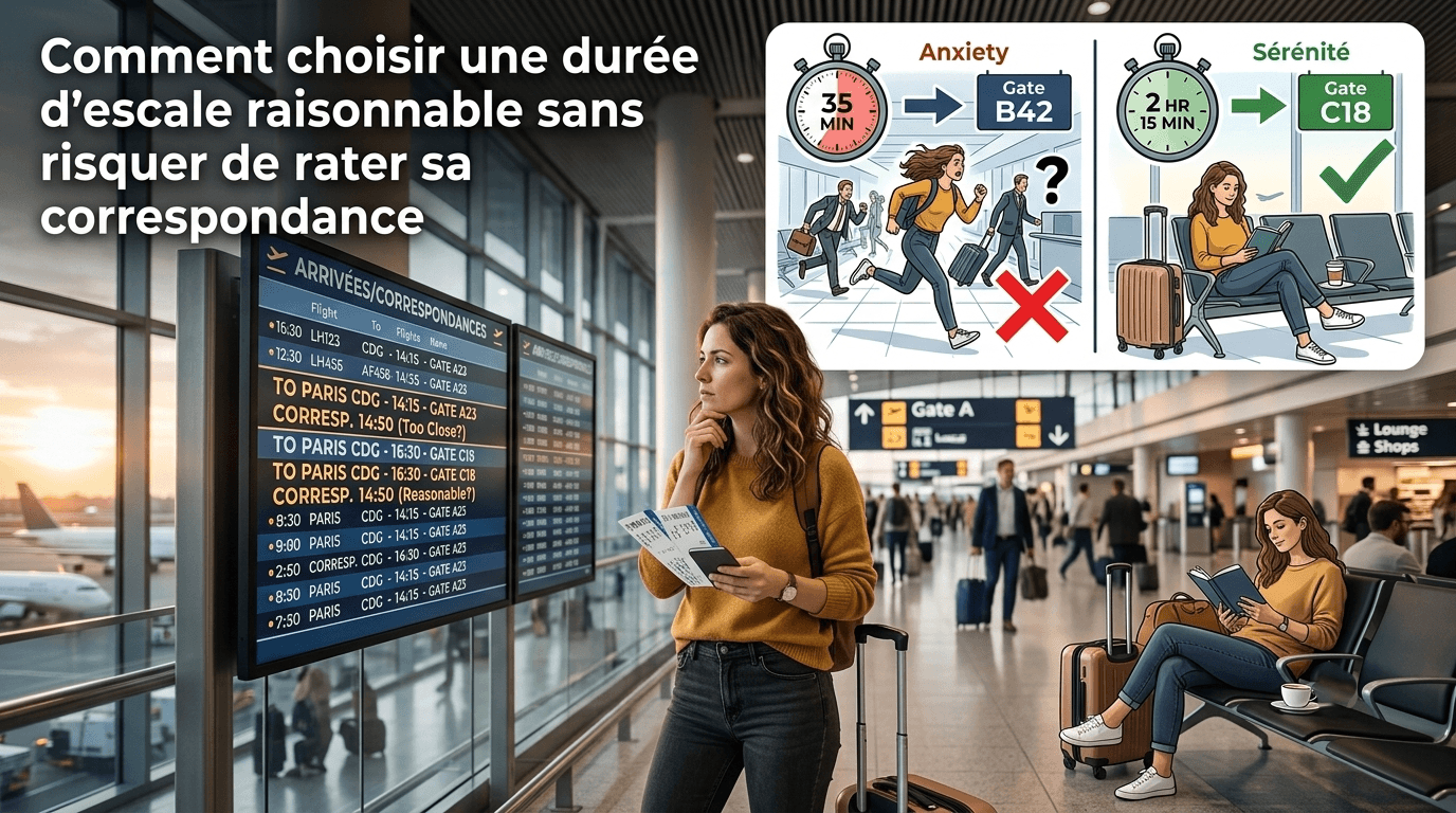 Comment choisir une durée d’escale raisonnable sans risquer de rater sa correspondance Comment choisir une durée d’escale raisonnable sans risquer de rater sa correspondance